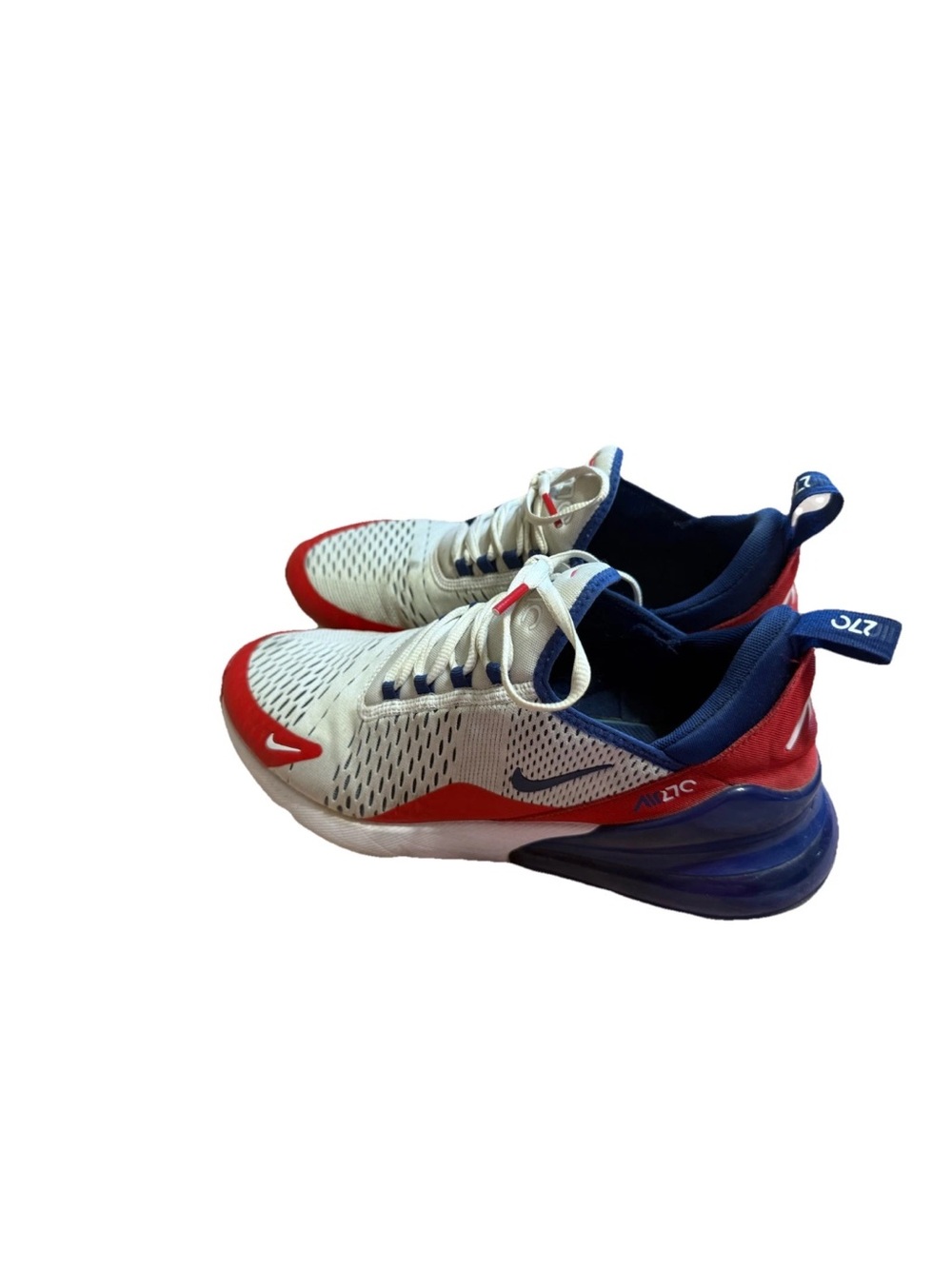 Nike Air Max 270 USA Mens Size 10.5Running Shoes Sneakers Red White Blue Olympic